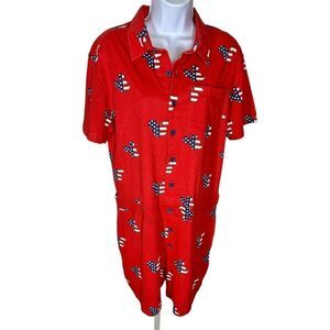 Disney Red Mickey Mouse American Flag Romper Women’s Size Small NWT